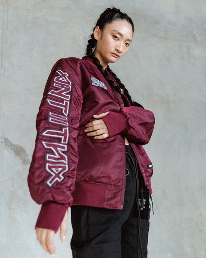 The Anti Order Oblivion Bomber Jacket Dark Burgundy