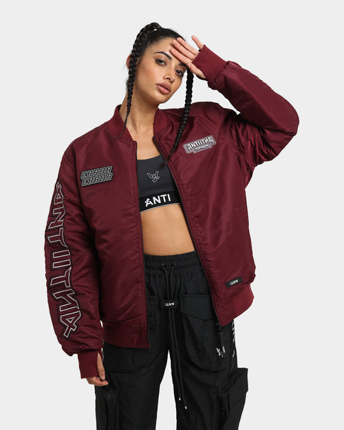 The Anti Order Oblivion Bomber Jacket Dark Burgundy