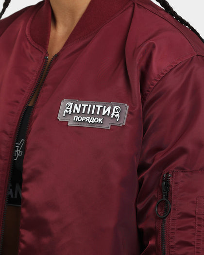 The Anti Order Oblivion Bomber Jacket Dark Burgundy