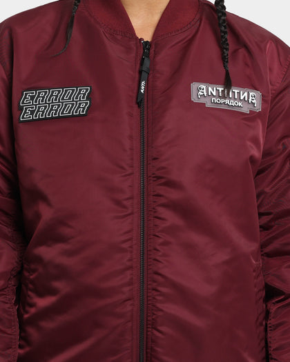 The Anti Order Oblivion Bomber Jacket Dark Burgundy