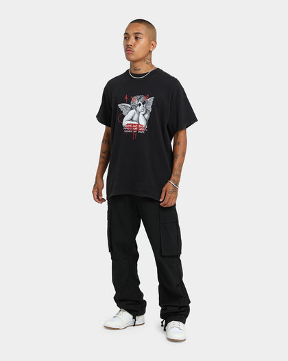 Rats Get Fat Sinner Not Saints Vintage T-Shirt Black Wash