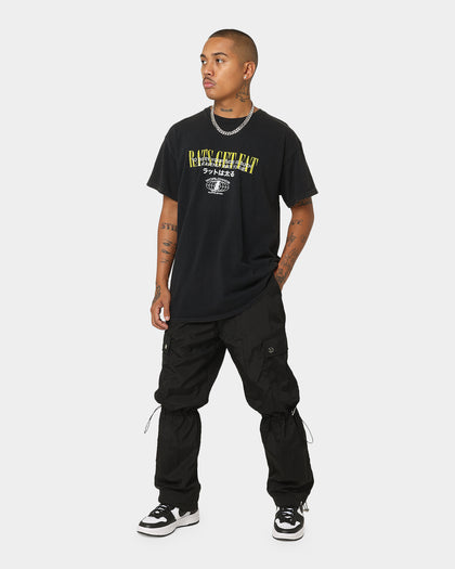 Rats Get Fat By Your Side Vintage T-Shirt Black Wash