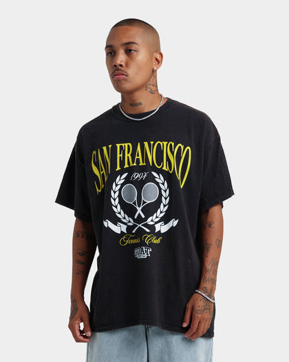 Goat Crew Tennis Club Vintage T-Shirt Black Wash