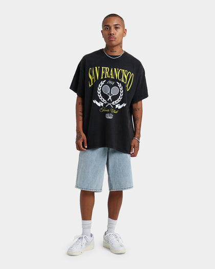 Goat Crew Tennis Club Vintage T-Shirt Black Wash