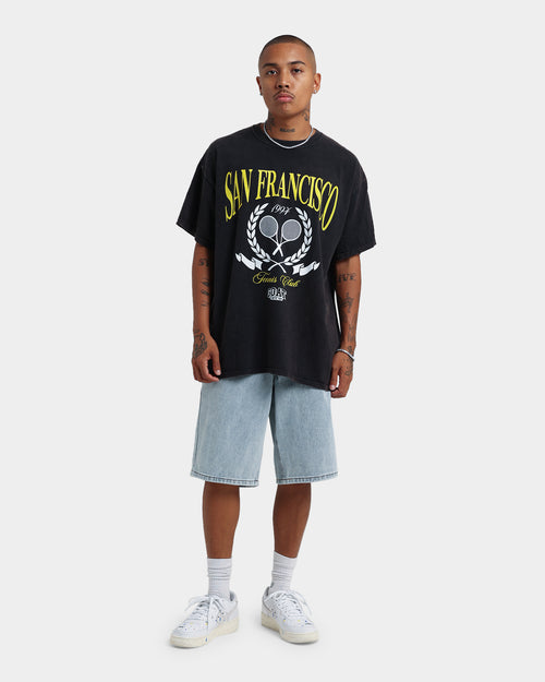Goat Crew Tennis Club Vintage T-Shirt Black Wash