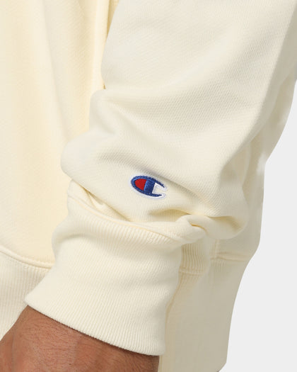 Champion Reverse Weave Terry Quarter Zip Sweater Chalk White