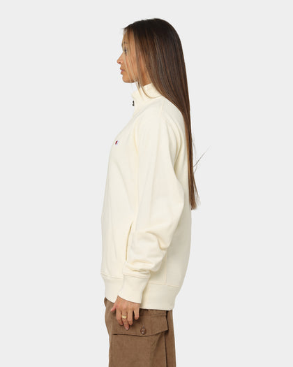 Champion Reverse Weave Terry Quarter Zip Sweater Chalk White