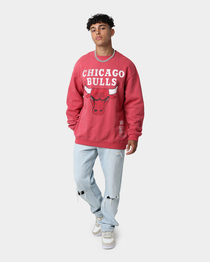 Mitchell & Ness Chicago Bulls Vintage HWC Big LG Crewneck Faded Red
