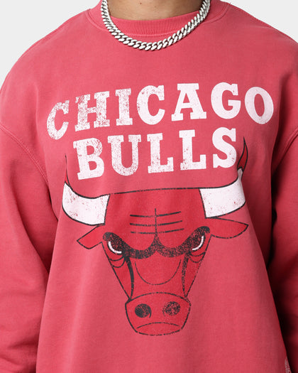Mitchell & Ness Chicago Bulls Vintage HWC Big LG Crewneck Faded Red
