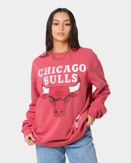 Mitchell & Ness Chicago Bulls Vintage HWC Big LG Crewneck Faded Red