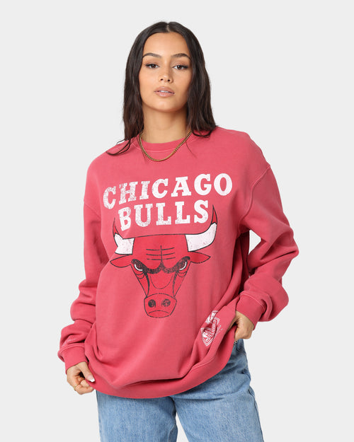 Mitchell & Ness Chicago Bulls Vintage HWC Big LG Crewneck Faded Red