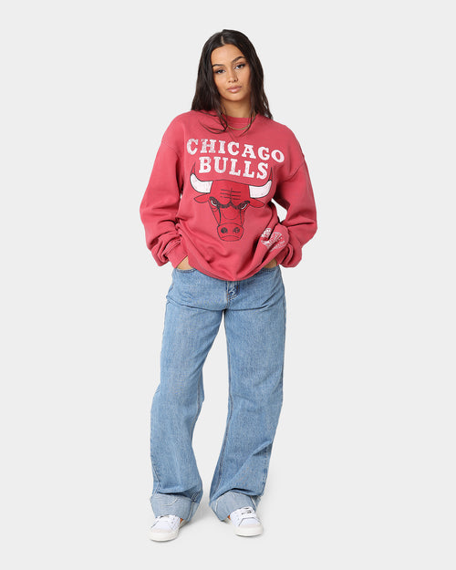 Mitchell & Ness Chicago Bulls Vintage HWC Big LG Crewneck Faded Red