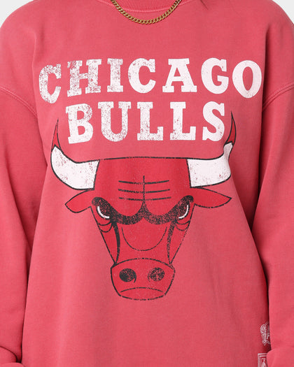 Mitchell & Ness Chicago Bulls Vintage HWC Big LG Crewneck Faded Red