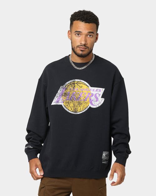 Mitchell & Ness Los Angeles Lakers Vintage HWC Big LG Crewneck Faded Black