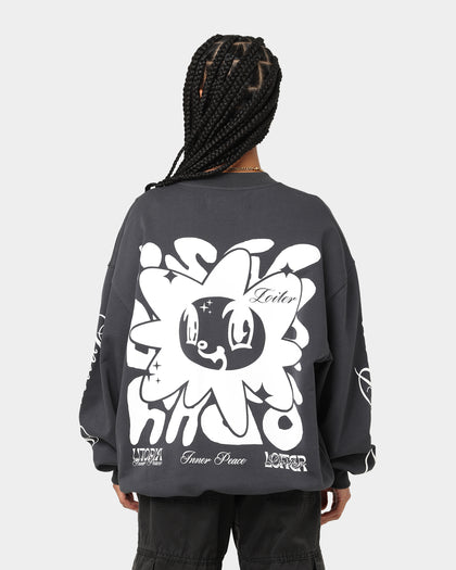 Loiter Utopia Fleur Crewneck Charcoal