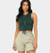 EN ES Women's Reny Lace Up Crop Top Deep Teal