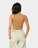 EN ES Women's Reny Lace Up Crop Top Tan