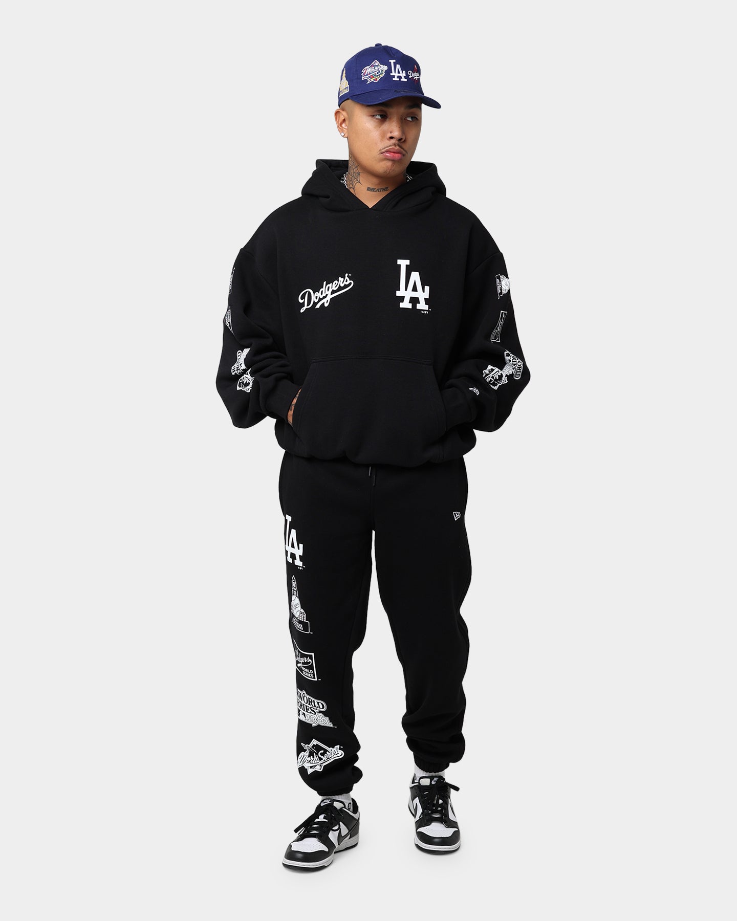 New Era Los Angeles Dodgers Oversized Hoodie Black/White
