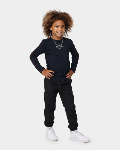 Tommy Hilfiger Kids' Tape Logo Long Sleeve T-Shirt Desert Sky