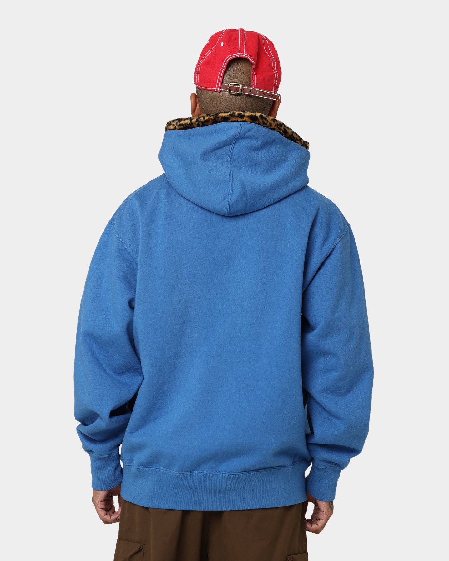 Supreme Leopard Trim Hooded Sweatshirt Blue | Culture Kings US