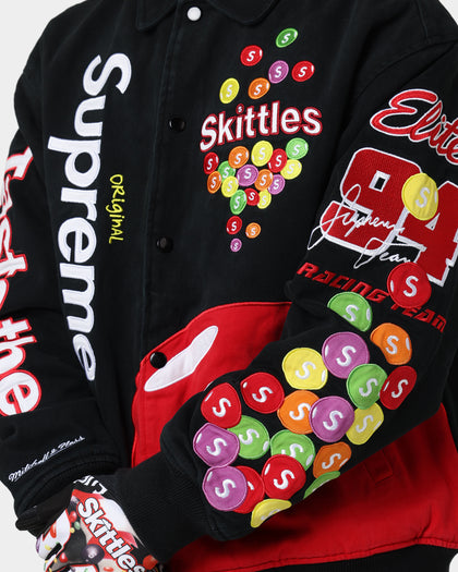Supreme X Mitchell & Ness X Skittles Varsity Jacket Black