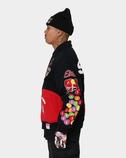 Supreme X Mitchell & Ness X Skittles Varsity Jacket Black