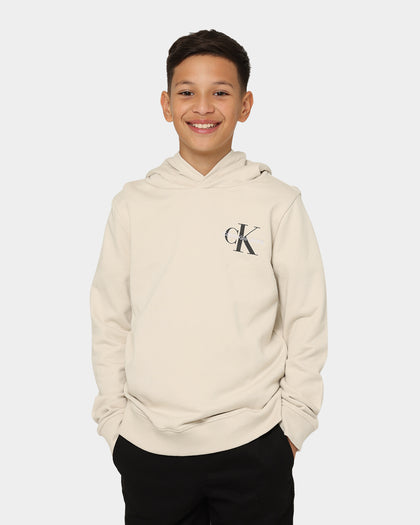Calvin Klein Kids' Small Monogram Hoodie Eggshell
