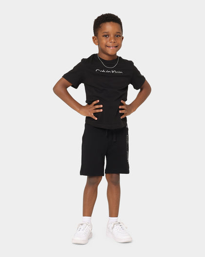 Calvin Klein Kids' Split Logo T-Shirt and Jogger Short Set Black