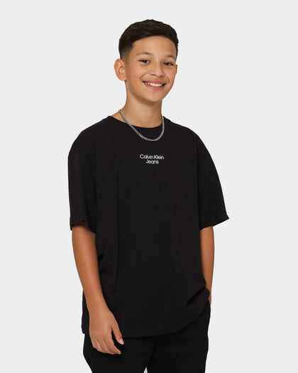 Calvin Klein Kids' Stack Logo Relaxed T-Shirt Black
