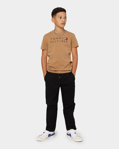 Tommy Hilfiger Kids' Large Logo T-Shirt Basket Brown