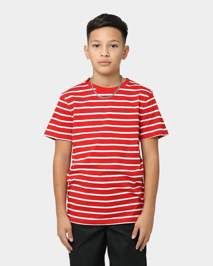 Tommy Hilfiger Kids' Essential Stripe T-Shirt Deep Crimson