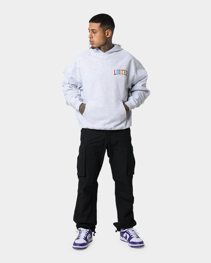 Loiter Stacked Logo Hoodie Grey