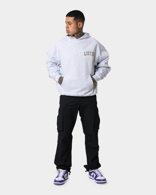 Loiter Stacked Logo Hoodie Grey