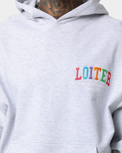 Loiter Stacked Logo Hoodie Grey