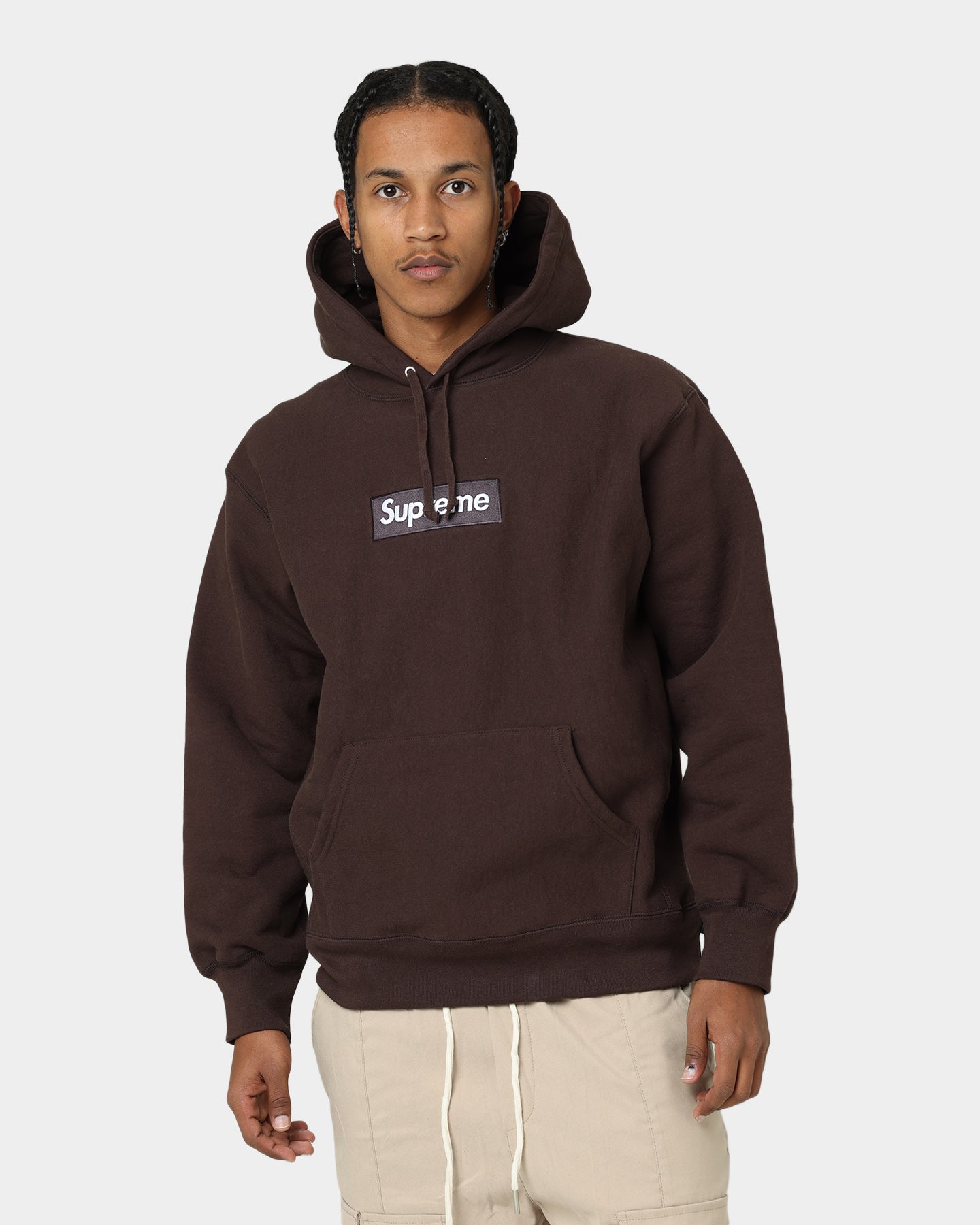 Supreme Box Logo Hooded Sweatshirt Brown | Culture Kings US