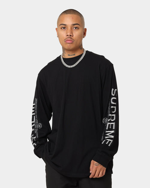 Supreme Intarsia Sleeve Long Sleeve T-Shirt Black
