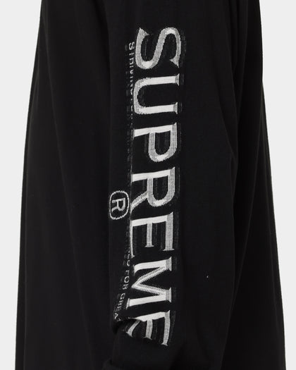 Supreme Intarsia Sleeve Long Sleeve T-Shirt Black