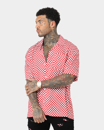 Saint Morta Checks Short Sleeve Shirt Red/White