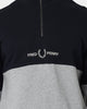 Fred Perry Colourblock Half Zip Sweatshirt Steel Marl