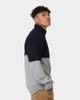 Fred Perry Colourblock Half Zip Sweatshirt Steel Marl