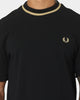 Fred Perry Crew Neck Pique T-Shirt Black/Champagne