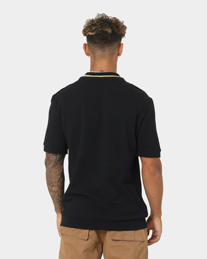 Fred Perry Crew Neck Pique T-Shirt Black/Champagne