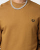 Fred Perry Crew Neck Sweatshirt Dark Caramel/Black