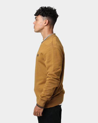 Fred Perry Crew Neck Sweatshirt Dark Caramel/Black