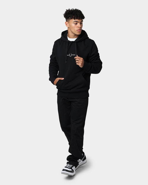 Fred Perry Embroidered Hooded Sweatshirt Black