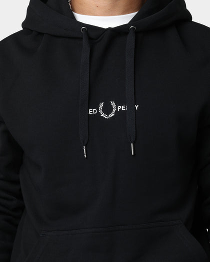 Fred Perry Embroidered Hooded Sweatshirt Black