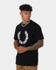 Fred Perry Flock Laurel Wreath T-Shirt Black