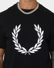 Fred Perry Flock Laurel Wreath T-Shirt Black