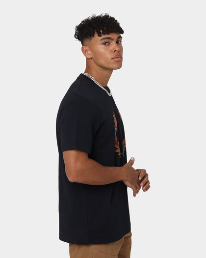 Fred Perry Flock Laurel Wreath T-Shirt Navy