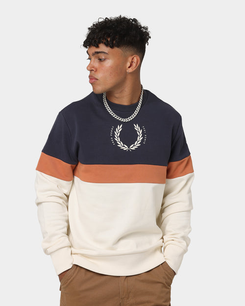Fred Perry Colour Block Sweatshirt Ecru